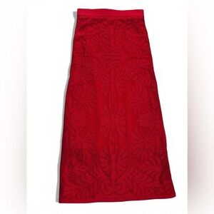 Christian Lacroix Red Textured Knit Pencil Skirt XS NWT